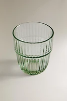 VERRE EN VERRE RECYCLABLE COLORÉ RAYURES