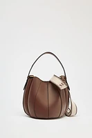 TOPSTITCHED BUCKET BAG
