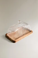 BEURRIER EN BOIS BOROSILICATÉ