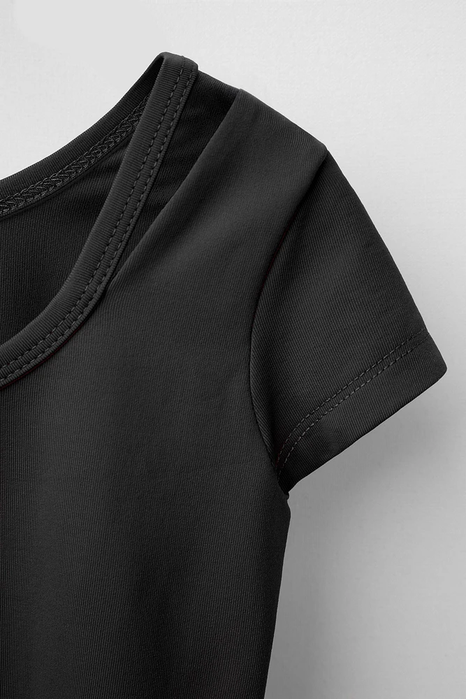 PLAIN SHORT SLEEVE BODYSUIT