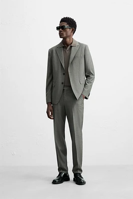 100% WOOL TEXTURED SUIT BLAZER