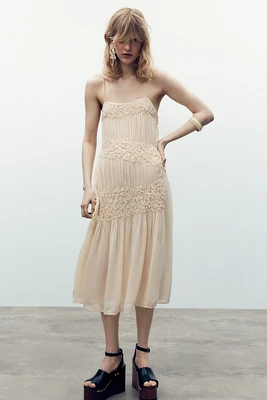 PLEATED STRAP DRESS