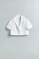 CROPPED 100% LINEN BLAZER