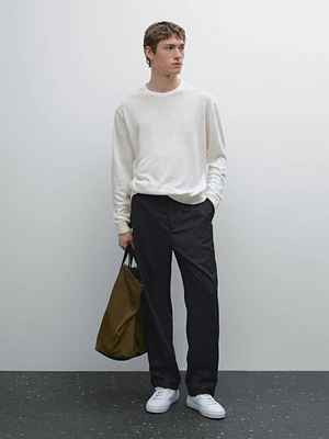 Lightweight 100% linen knit sweater