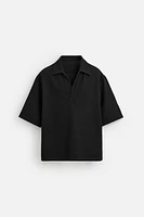 RELAXED FIT TEXTURED POLO SHIRT