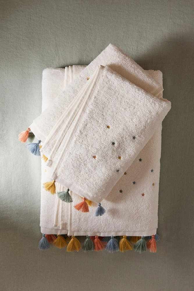 SERVIETTE DE BAIN ENFANT POMPONS
