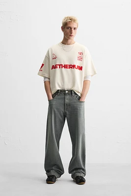 TEXTURED TEXT SWEATSHIRT