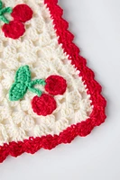 CHERRY CROCHET KNIT BANDANA