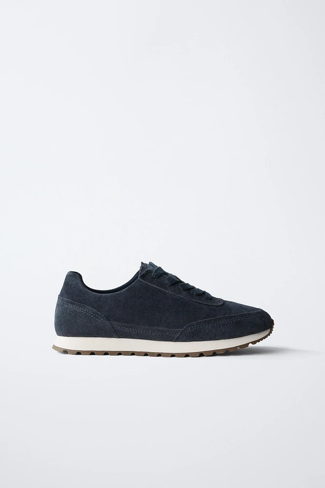 MULTI-PIECE LEATHER SNEAKERS