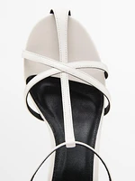 Strappy leather high-heel sandals