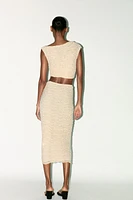 DRAPED LACE RHINESTONE SKIRT