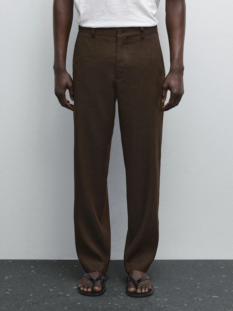 Pantalon straight rayures tennis