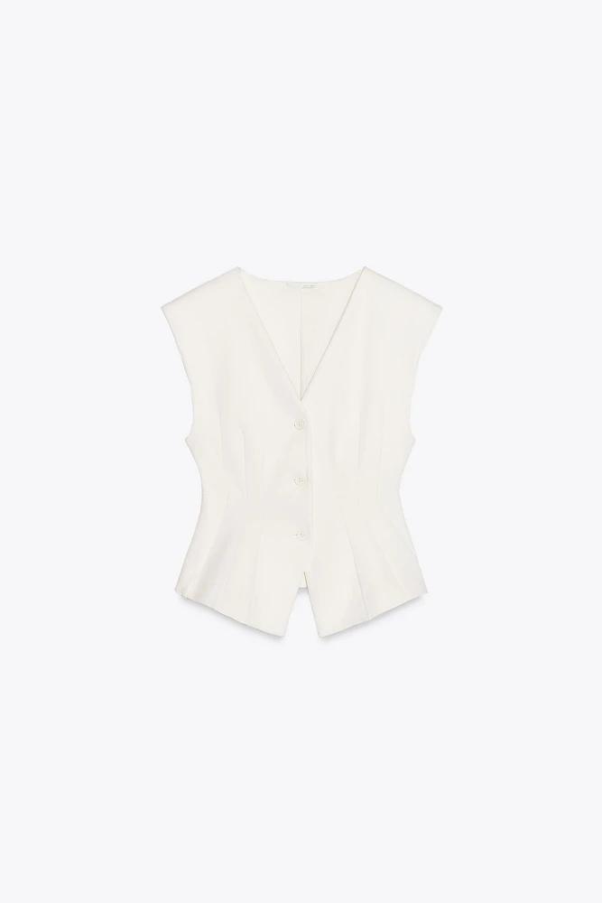 INTERLOCK KNIT VEST TOP