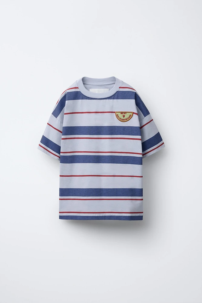 PATCH STRIPED T-SHIRT