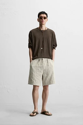 STRIPED JACQUARD SHORTS