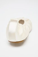 LIMITED EDITION SATIN EFFECT RUCHED BALLET FLATS