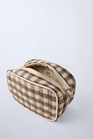 PLAID TOILETRY BAG