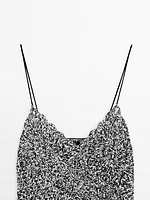Top crochet en maille moulinée