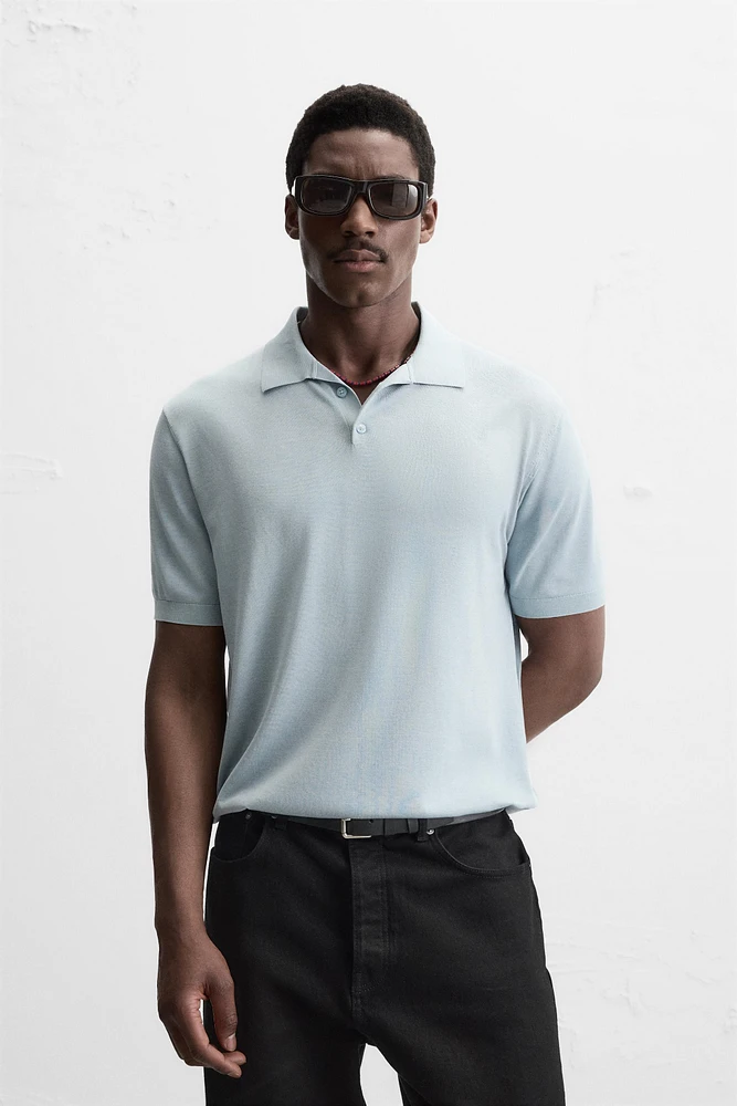 COTTON-SILK KNIT POLO