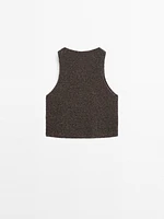 Cotton blend cutwork top