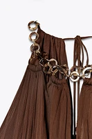 ROBE MIDI HALTER ANNEAUX