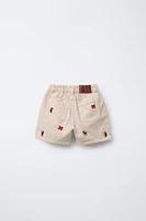 MICKEY MOUSE © DISNEY EMBROIDERED BERMUDA SHORTS
