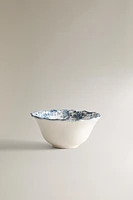 FLORAL EARTHENWARE SNACK BOWL