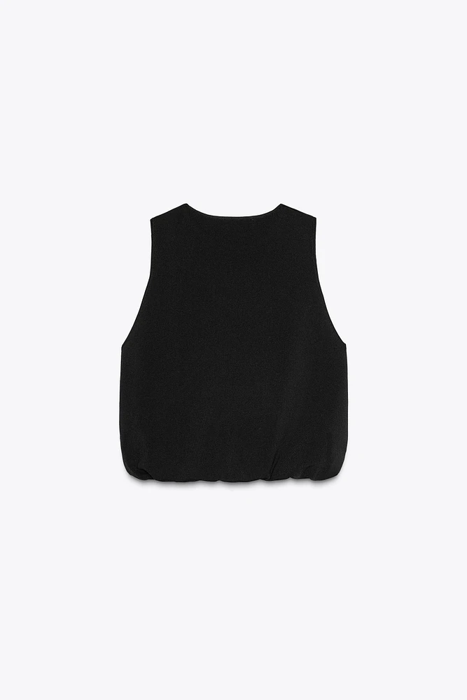 PUFFY HEM KNIT TOP
