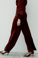 SATIN RIBBED PANTS