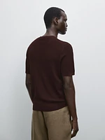 Textured knit short sleeve T-shirt