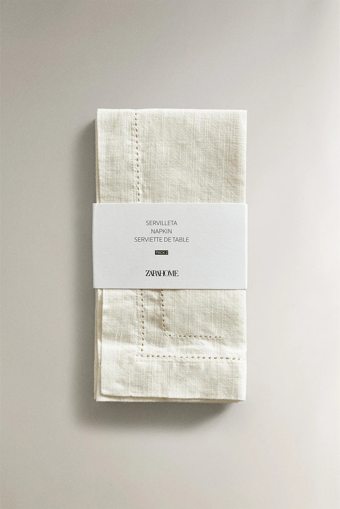 SERVIETTE DE TABLE COTON JOUR ÉCHELLE (LOT 2)