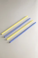 SET OF STRIPED BOROSILICATE GLASS STRAWS (SET OF 4)