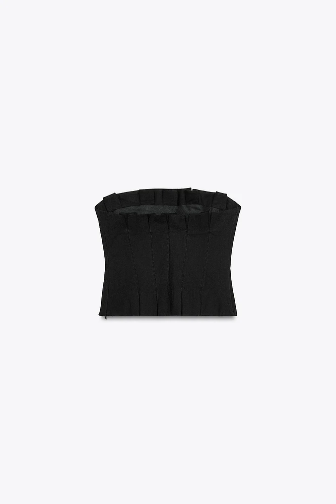 TOP BUSTIER À PLIS