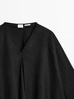 Chemisier cape fluide 100 % lin - STUDIO