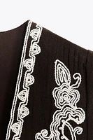 EMBROIDERED OPEN VEST