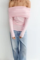SOFT DRAPED OFF-THE-SHOULDER TOP