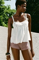 TOP BRODÉ FLEURS
