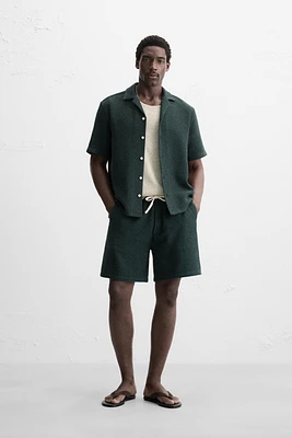TEXTURED REGULAR FIT SHORTS
