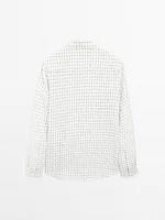 Chemise lin regular fit à carreaux