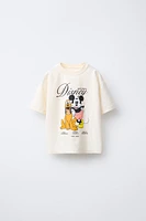 T-SHIRT IMPRIMÉ MICKEY MOUSE ET PLUTO © DISNEY