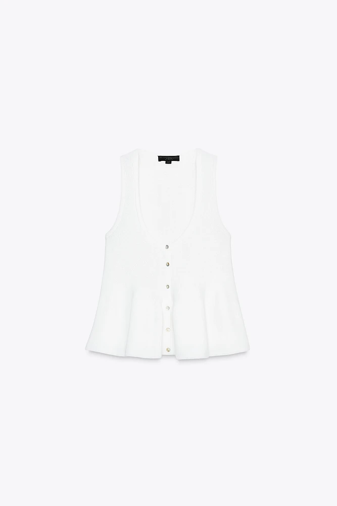 TOP EN MAILLE PÉPLUM