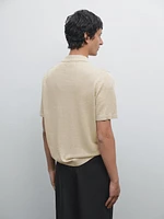 100% linen knit polo shirt