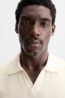 TEXTURED KNIT POLO SHIRT
