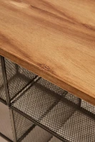 METAL AND WOOD BENCH