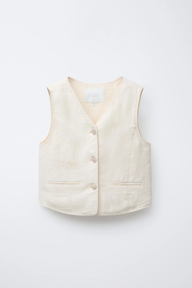 GILET 100 % LIN