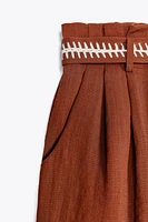 EMBROIDERED BELT SHORTS