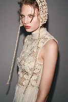 BEADED CROCHET SKULLCAP HAT
