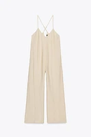TEXTURED FLOWY LONG JUMPSUIT