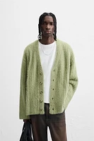 TEXTURED RIBBED CARDIGAN