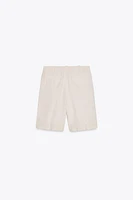PLEATED LINEN BLEND SHORTS ZW COLLECTION